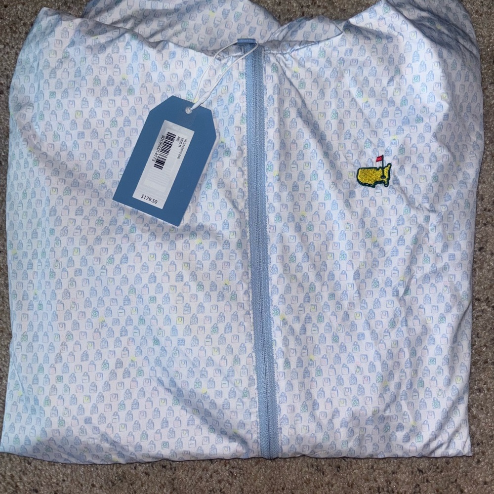 Masters White and Blue Women's Rain Jacket